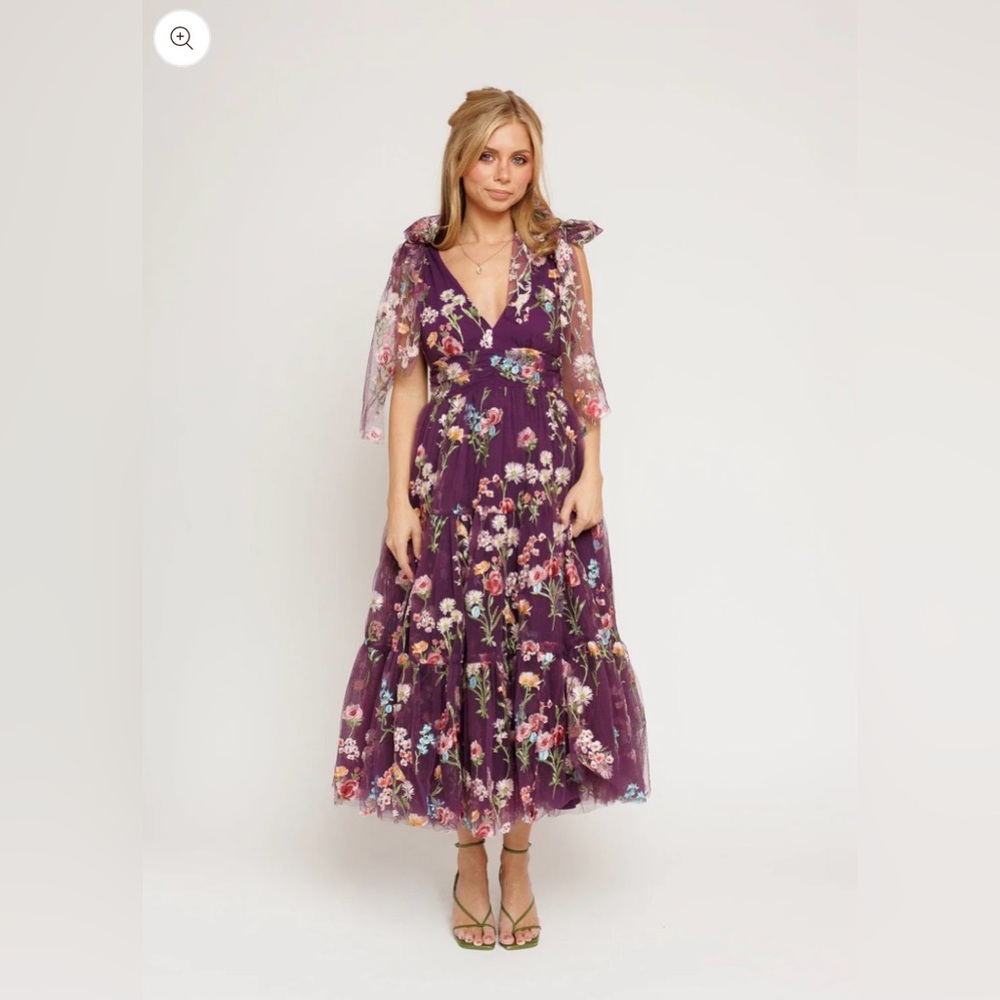 Margaret Floral Midi Dress Purple by Jessakae - Like New - SOLD OUT ONLINE 5X